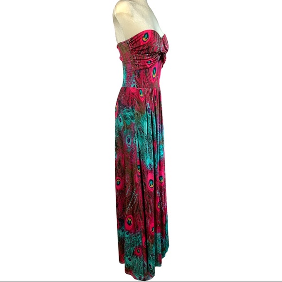 Sophia Multicoloured Strapless Maxi Dress Size M - Picture 2 of 9